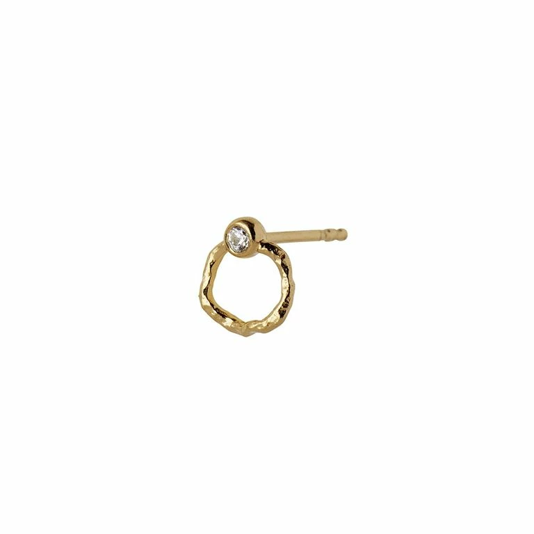 Stine A Petit Wavy Circle Ørering, Guld