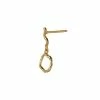 Stine A Petit Wavy Dangling Circle Ørering, Guld