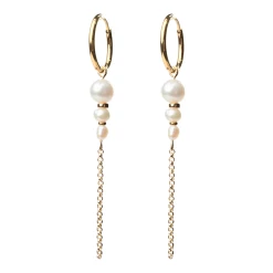 Friihof+Siig Julie White Pearls Øreringe, Guld