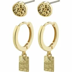 Pilgrim Valkyria 2-i-1 Øreringe, Guld