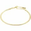 Pilgrim Joanna Flat Snake Chain Armbånd, Guld, 16 Cm