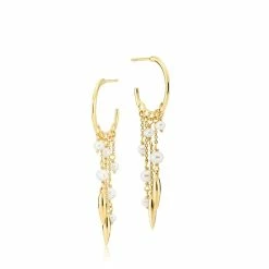 Izabel Camille Majesty Øreringe, Guld/Hvid