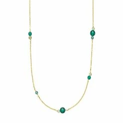 Izabel Camille Majesty Grøn Halskæde, Guld/Grøn, 40-45 Cm