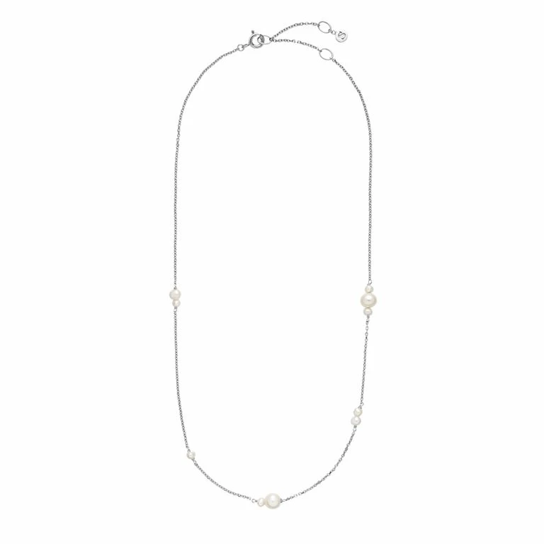 Izabel Camille Majesty Halskæde, Sølv/Hvid, 40-45 Cm - Billede 2