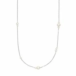 Izabel Camille Majesty Halskæde, Sølv/Hvid, 40-45 Cm