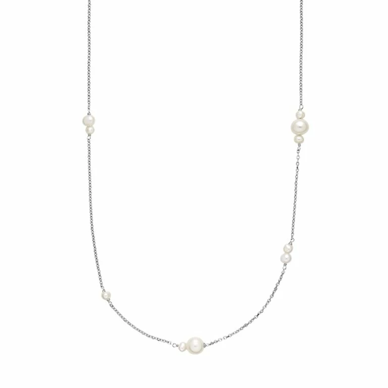 Izabel Camille Majesty Halskæde, Sølv/Hvid, 40-45 Cm