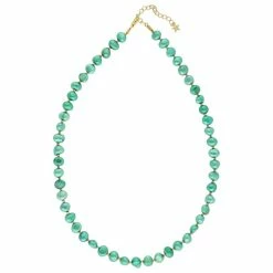 Nuni Copenhagen Ditte Halskæde, Guld/Grøn, 39+3 Cm