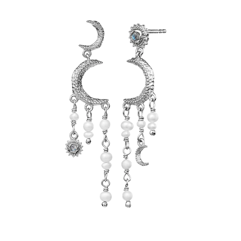 Maanesten Astrea Øreringe, Sølv - Billede 2