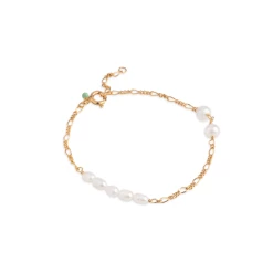 ENAMEL Copenhagen Figaro Perla Armbånd, Guld, 15,5+2 Cm