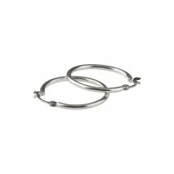 Pico Basic Large Hoops Øreringe, Sølv