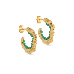 ENAMEL Copenhagen Enora Hoops, Guld/Grøn