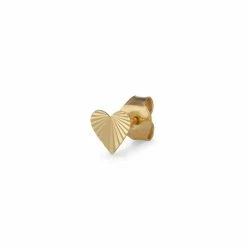 Jane Kønig Reflection Heart Stud Ørering, Guld