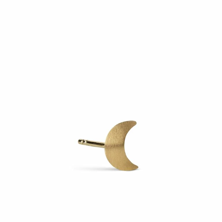 Jane Kønig Small Half Moon Stud Ørering, Guld