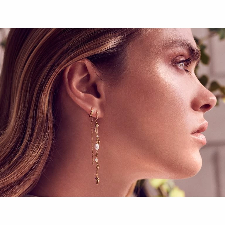 Maanesten Florus Øreringe, Guld - Billede 2