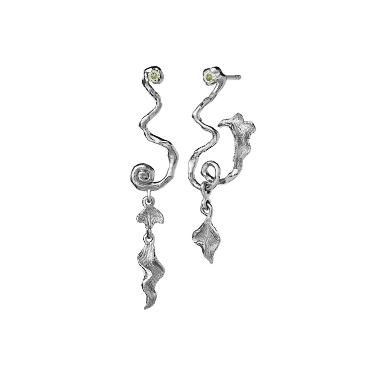 Maanesten Magnoli Øreringe, Sølv - Billede 3