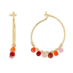 Nuni Copenhagen Maria Øreringe, Orange Multi/Guld 15 Mm