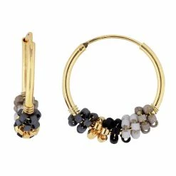 Nuni Copenhagen Sanne Øreringe, Guld/Sort