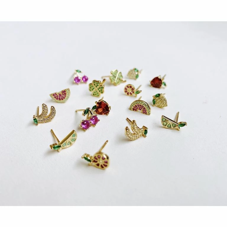 Pico Banana Crystal Ørestikker, Guld - Billede 2