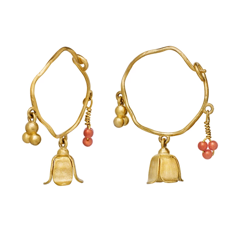 Maanesten Silene Øreringe, Guld - Billede 2