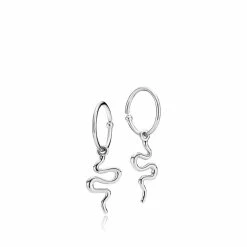 Sistie Young One Snake Øreringe, Sølv