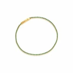Sif Jakobs Jewellery Ellera Armbånd, Guld/Grøn, 19 Cm