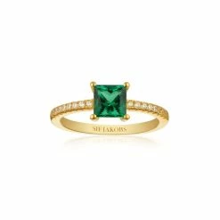 Sif Jakobs Jewellery Ellera Ring, Guld/Grøn, 58