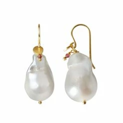 Stine A Baroque Pearl Ørering, Guld