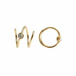 Stine A Big Dot Curl Ørering, Venstre, Guld