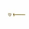Stine A Petit Love Heart Ørering, Guld/Hvid