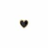 Stine A Petit Love Heart Ørering, Guld/Sort