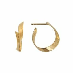 Stine A Twisted Hammerød Creol Ørering, Guld