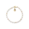 Friihof+Siig White Pearl Armbånd, Guld/Hvid